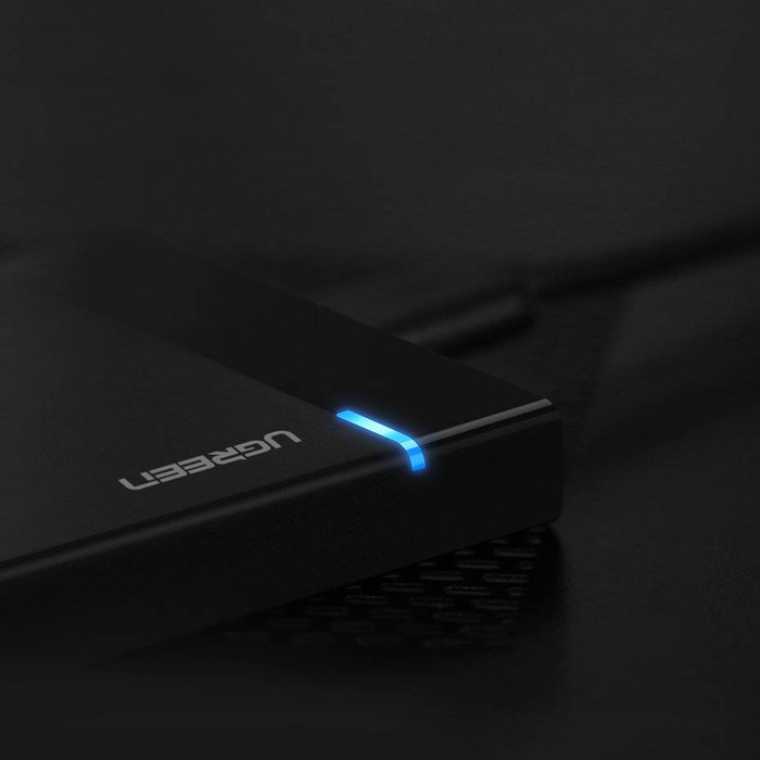 Ugreen external hard drive HDD SSD housing case SATA 2,5'' USB 3.2 Gen 1 (5 Gbps) USB Typ C + cable 0,5 m black (US221 50743)