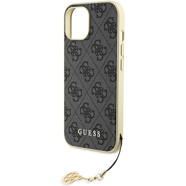 Guess GUHCP15SGF4GGR iPhone 15 6.1" gris/gris durcase 4G Charms Collection