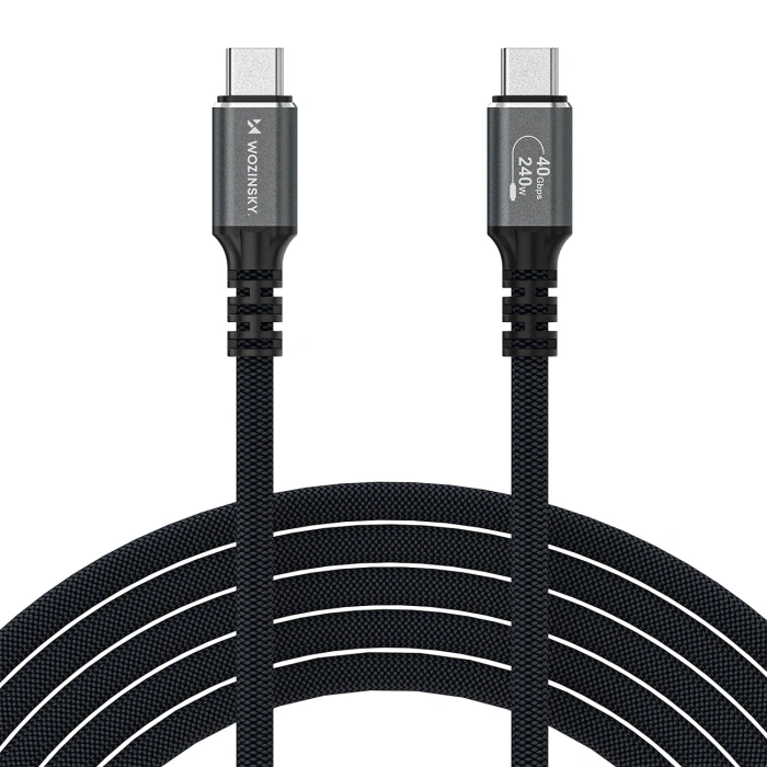 Kabel Wozinsky WPS-UY42S USB-C Thunderbolt 4 240W 2m 4K - czarny