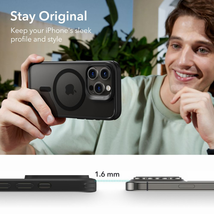 Obal Esr Ch Halolock MagSafe IPhone 15 Pro Max Frosted Black Case