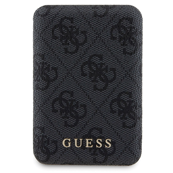 Zestaw Guess GUBPM5P15S4GEMGK iPhone 15 6.1" hardcase + Powerbank 5000mAh MagSafe czarny/black 4G Metal Logo