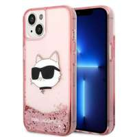 Cover Karl Lagerfeld iPhone 14 Plus 6,7" rosa/rosa durocase Glitter Choupette Head