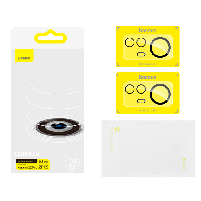 Baseus screen Protector for Xiaomi 12 Pro camera 0.3mm transparent (2pcs) + cleaning kit (SGQK000402)