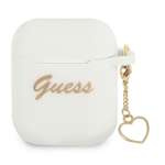 Guess GUA2LSCHSH AirPods borító fehér/fehér Silicone Charm Collection