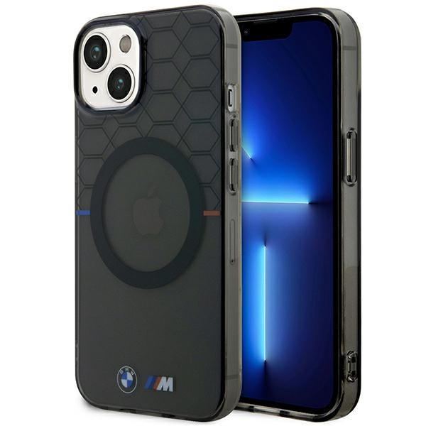 Coque BMW BMHMP14SHGPK iPhone 14 6.1" gris/gris Motif MagSafe