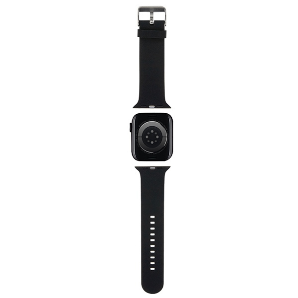 Karl Lagerfeld Pasek KLAWMSLKCNK Apple Watch 38/40/41mm czarny/black strap 3D Rubber Karl&Choupette Heads 