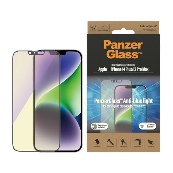 PanzerGlass Ultra-Wide Fit iPhone 14 Plus / 13 Pro Max 6.7" Screen Protection Antibacterial Easy Aligner Included Anti-blue light 2793