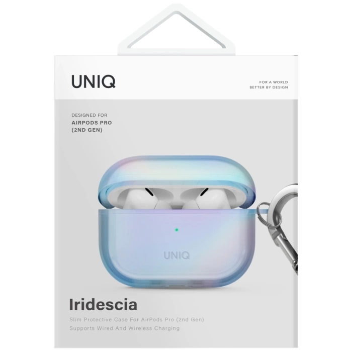 Etui UNIQ Iridescia do AirPods Pro 2     Hang Case niebieski