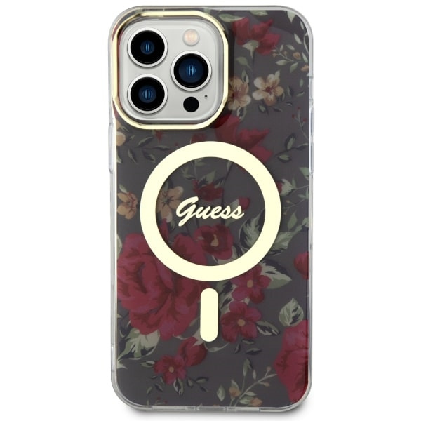 Funda Guess GUHMP14XHCFWSA iPhone 14 Pro Max 6.7" verde/caqui durocase Flor MagSafe Case