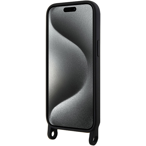 Case Karl Lagerfeld KLHCP15SSCBSKNK iPhone 15 6.1" hardcase black/black Crossbody Silicone Ikonik Case