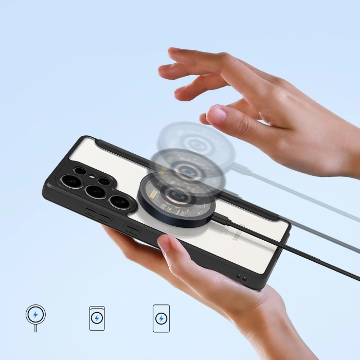 Dux Ducis Skin X Pro Hülle für Samsung Galaxy S25 Ultra mit MagSafe und Geldbörse – Schwarz