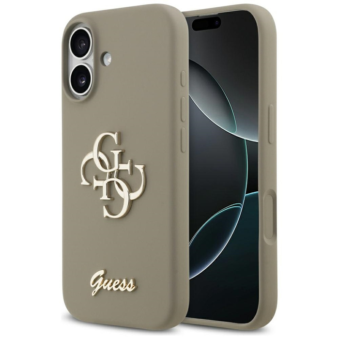 Etui Guess Silicone Big 4G Script do     iPhone 17 brązowy
