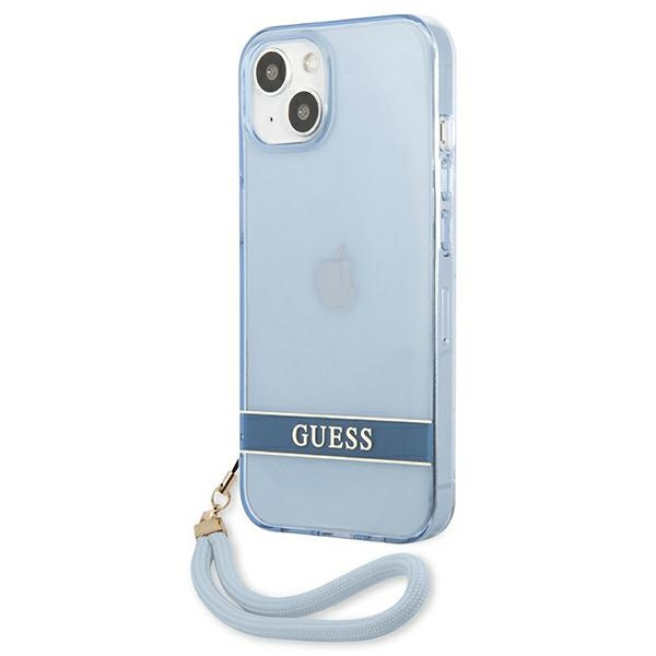Hülle GUESS Apple iPhone 13 Durchsichtige Heftklammer Blau Hartcase