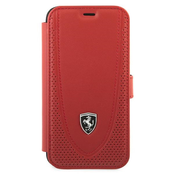 Coque FERRARI Apple iPhone 12 Mini Book Off Track Perforé FEOGOFLBKP12SRE Mallette rouge