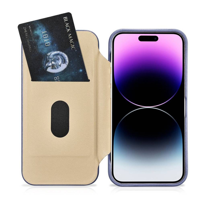 iCarer CE Premium Leather Folio Case iPhone 14 Pro Max Flip Magnetic MagSafe Light Purple (WMI14220716-LP)