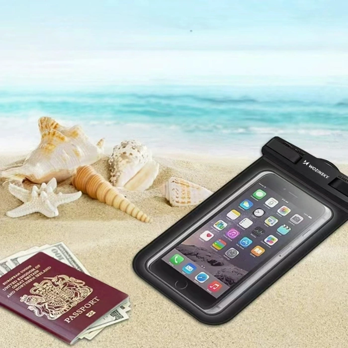 Etui Wozinsky WWE-01 wodoodporne z opaską do telefonu armband PVC - czarne