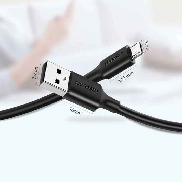 Cavo UGREEN USB-A Micro USB QuickCharge 3.0 2.4A 0.25m Nero