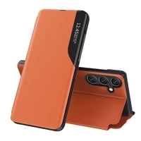 Eco Leather View Case elegante Hülle mit Klappe und Standfunktion für Samsung Galaxy A26 - Orange
