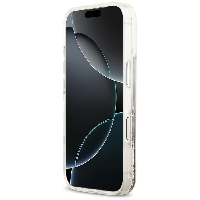 Etui Karl Lagerfeld Liquid Glitter       Choupette Logo MagSafe do iPhone 17 Pro przezroczysty