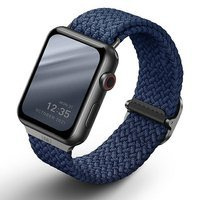 UNIQ bracelet Aspen Apple Watch 44/42/45mm Tressé bleu/oxford bleu