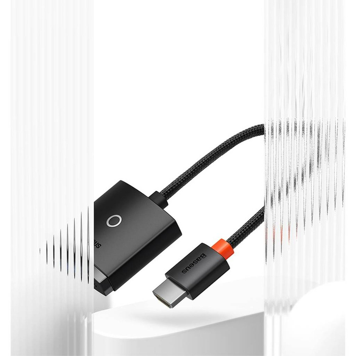 Adattatore per spina serie Baseus Lite da HDMI a VGA + mini jack 3,5 mm / alimentatore micro USB bianco (WKQX010102)