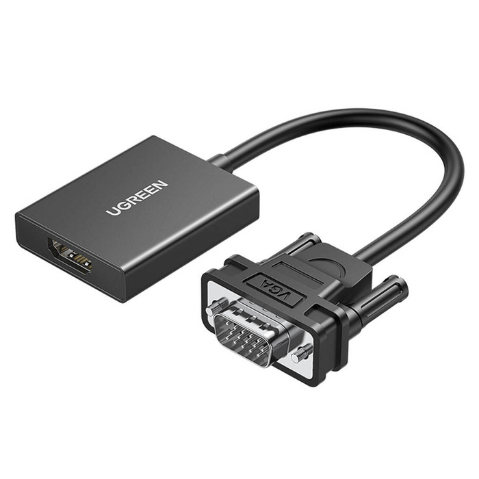 Cable adaptador Ugreen cable VGA (macho) - HDMI (hembra) 0,15m negro (CM513)
