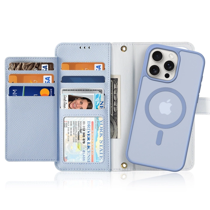 Dux Ducis Lawa Leather Case for iPhone 15 Pro - Blue