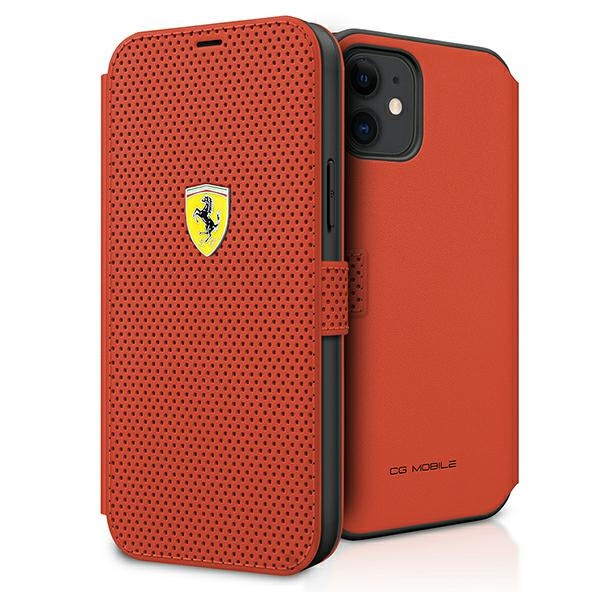 Case FERRARI Apple iPhone 12 Mini Book On Track Perforated FESPEFLBKP12SRE Red Case