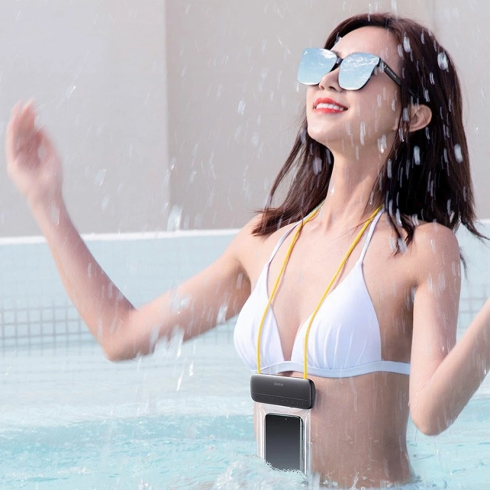 Baseus universal waterproof cover phone case (max 7.2'') for swimming pool IPX8 white (ACFSD-D02)