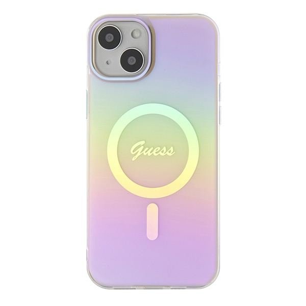 Case Guess GUHMP15SHITSP iPhone 15 6.1" pink/pink hardcase IML Iridescent MagSafe Case
