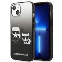 Hülle KARL LAGERFELD Apple iPhone 13 Mini Gradient Iconic Karl & Choupette Schwarz Hartcase