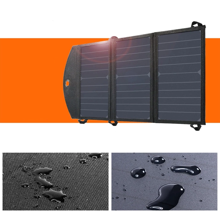 Choetech Faltbares Solarladegerät Solar Photovoltaik 19W 2x USB 2.4A Schwarz (SC001)
