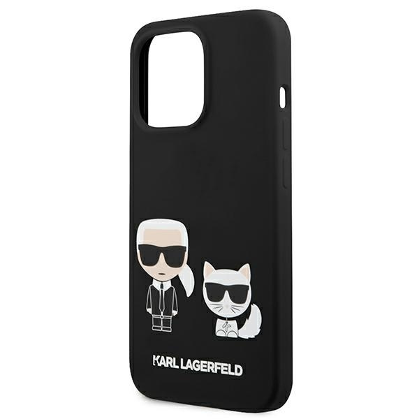  KARL LAGERFELD   13 Pro Silicone Karl &amp; Choupette Black Hardcase