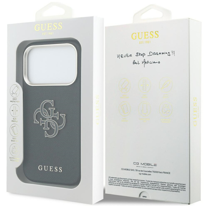 Etui Guess FW Resin Logo do iPhone 17    Pro Max czarny