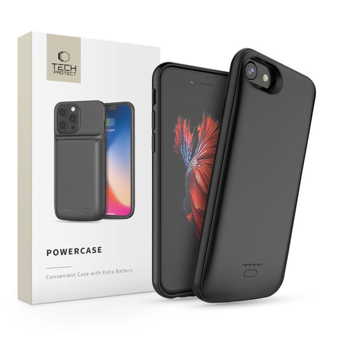 Cover TECH-PROTECT Battery Pack 4000 Mah iPhone 6/6S/7/8/SE 2020 Custodia nera