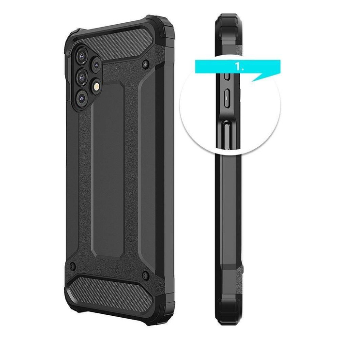 Hülle Hybrid Armor gepanzerte Hybrid hülle Abdeckung Samsung Galaxy A73 blau Case