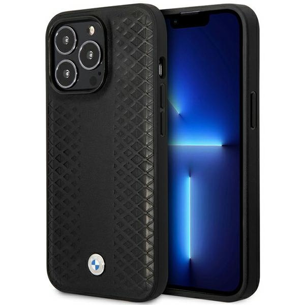 Hülle BMW BMHMP14X22RFGK iPhone 14 Pro Max 6,7" schwarz/schwarz Leder Diamond Pattern MagSafe