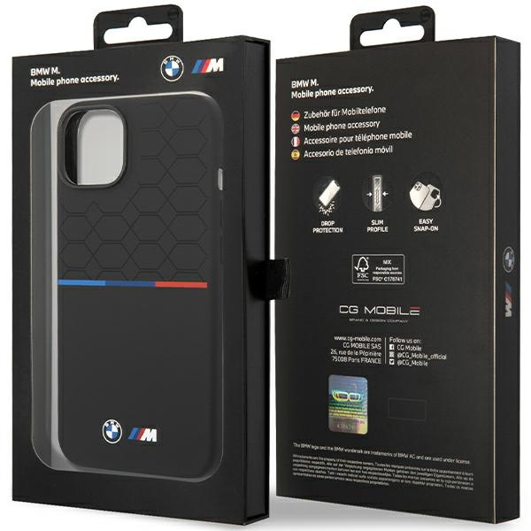 Coque Bmw Bmhmp15s22smpk IPhone 15 / 14 / 13 6.1" Noir/noir Hardcase M Silicone Pattern MagSafe Case