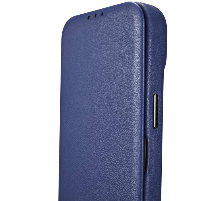 iCarer CE Étui folio en cuir de qualité supérieure pour iPhone 14 Plus Flip magnétique MagSafe Bleu (WMI14220715-BU)