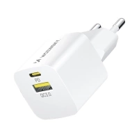 Chargeur mural Wozinsky WWCEAC GaN USB-A USB-C 33W - blanc