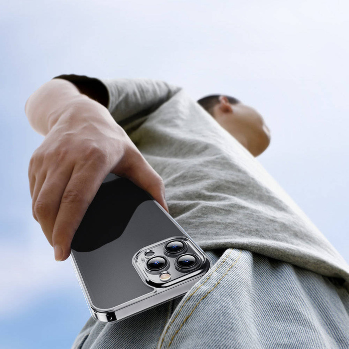 Puzdro matného skla Baseus pre iPhone 13 pro max pevný Case s gélovým rámom priehľadný (arws000202)