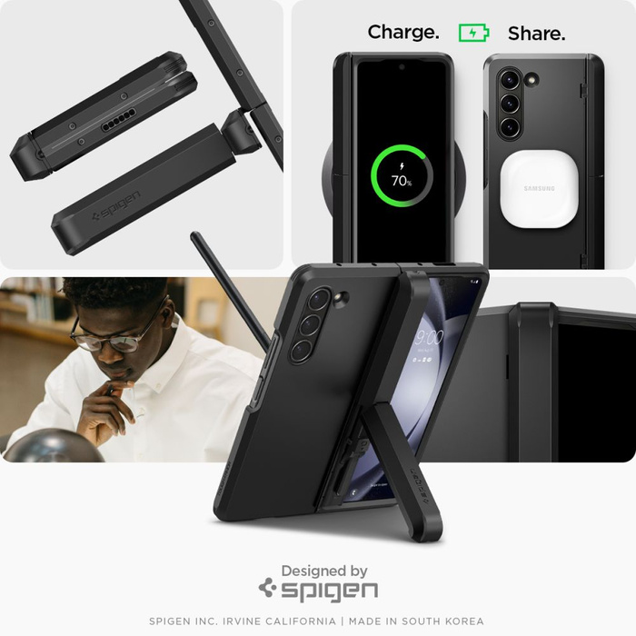 Hülle Spigen Tough Armor Pro Stift Galaxy Z Fold 5 Schwarz Case