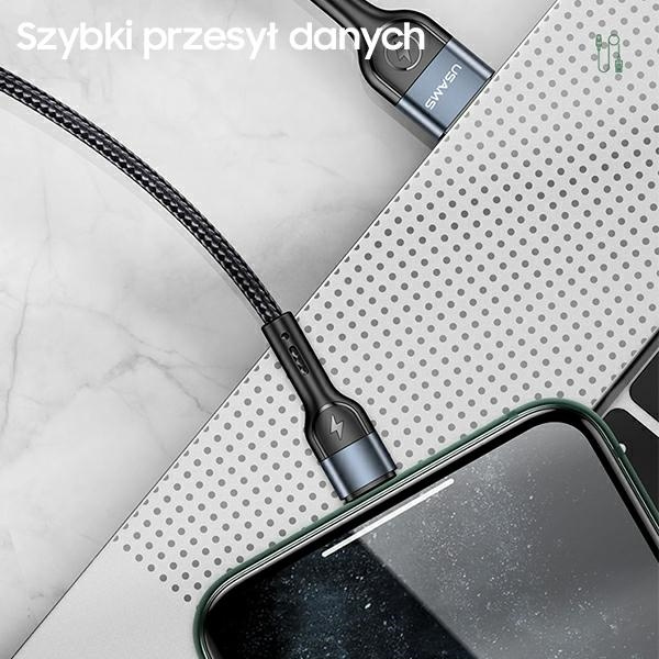 USAMS Pletený Kabel U55 lightning pro sadu U55 zelená / zelená 1m SJ448USBSG02 (US-SJ448)