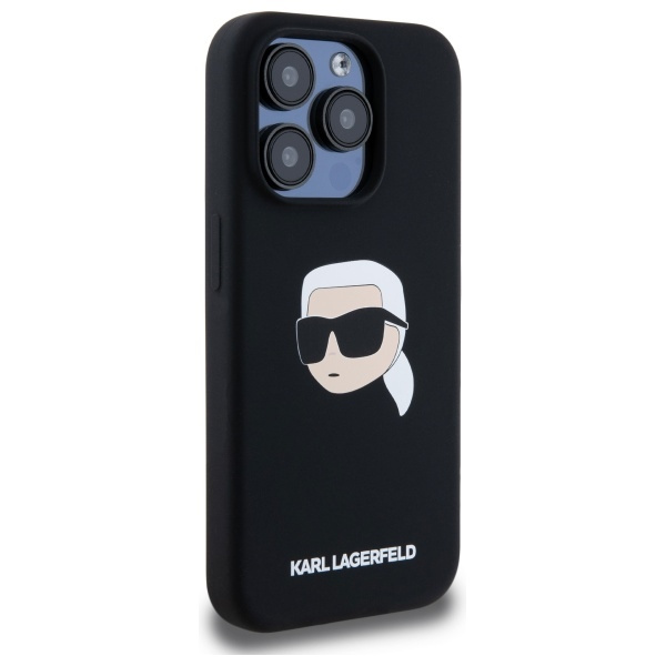 Karl Lagerfeld KLHMP15XSKHPPLK iPhone 15  Pro Max 6.7" czarny/black hardcase Silicone Karl Head Print MagSafe