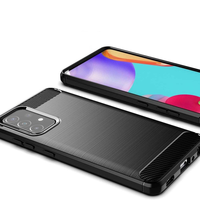 Carbon Case flexibilní pouzdro kryt Samsung Galaxy A72 4G černý