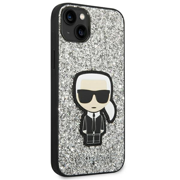 Karl Lagerfeld KLHCP14MGFKPG iPhone 14 Plus 6,7" hartcase silber/silber Glitter Flakes Ikonik