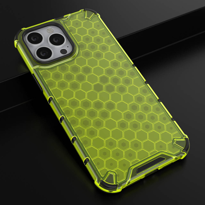 Custodia protettiva per armatura a nido d&#39;ape con paraurti in TPU per iPhone 13 Pro Max verde