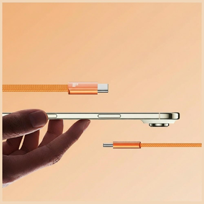 Kabel USAMS U96 60W USB-C do USB-C 1.2m  pomarańczowy