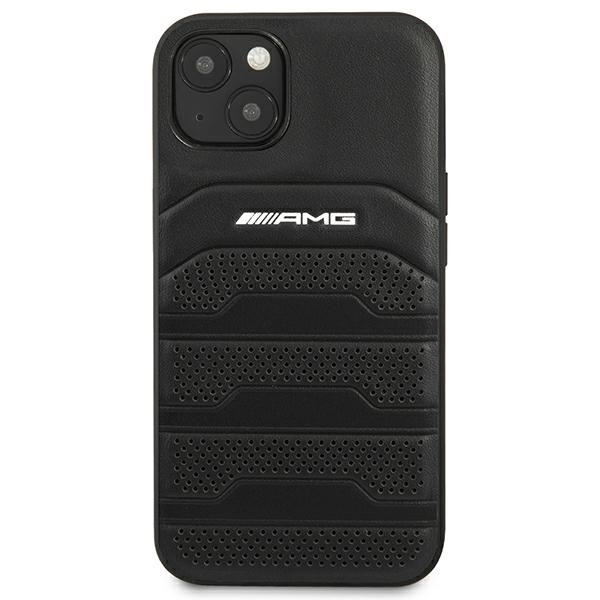 AMG AMHCP14MGSEBK iPhone 14 Plus 6.7" black/black hardcase Leather Debossed Lines