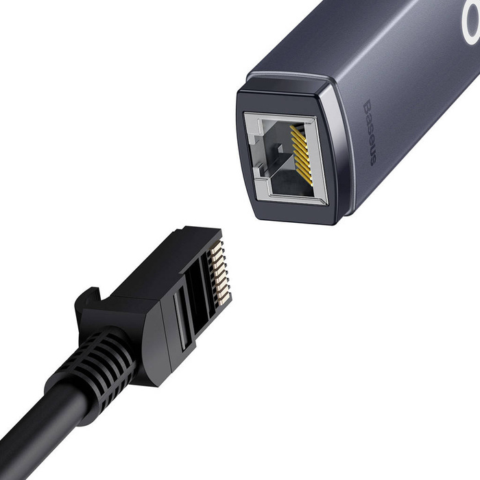 Baseus Adaptateur Ethernet de la série Lite Type-C vers port LAN RJ45 (alliage d'aluminium 1000Mbps) Gris